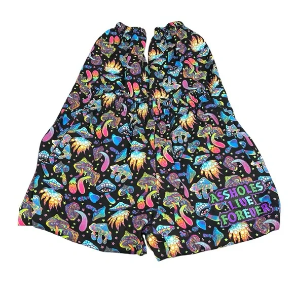 A$$holes Live Forever Psychedelic Mushroom Jogger Sweatpants Size L - Picture 3 of 9